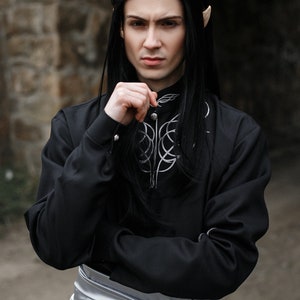 Men's Fantasy shirt "Twilight Knight". Renfaire LARP costume. Elven Lord fantasy costume. Elven male tunic.