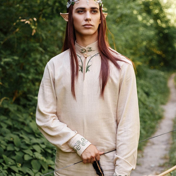 Fantasy shirt  "Elven Archer" . Renfaire LARP costume. Elven costume.