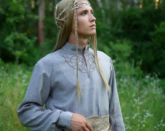 Men's Fantasy Tunic "The King". Renfaire LARP costume. Elven Lord fantasy costume. Elven male costume.