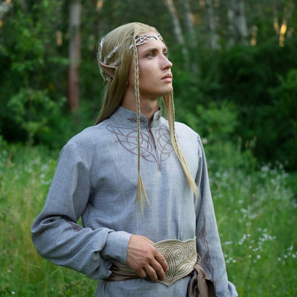 Men's Fantasy Tunic "The King". Renfaire LARP costume. Elven Lord fantasy costume. Elven male costume.