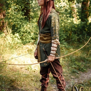 Fantasy costume Elven Archer . Renfaire costume. Elven tunic. LARPG costume . Archers Jerkin . image 2