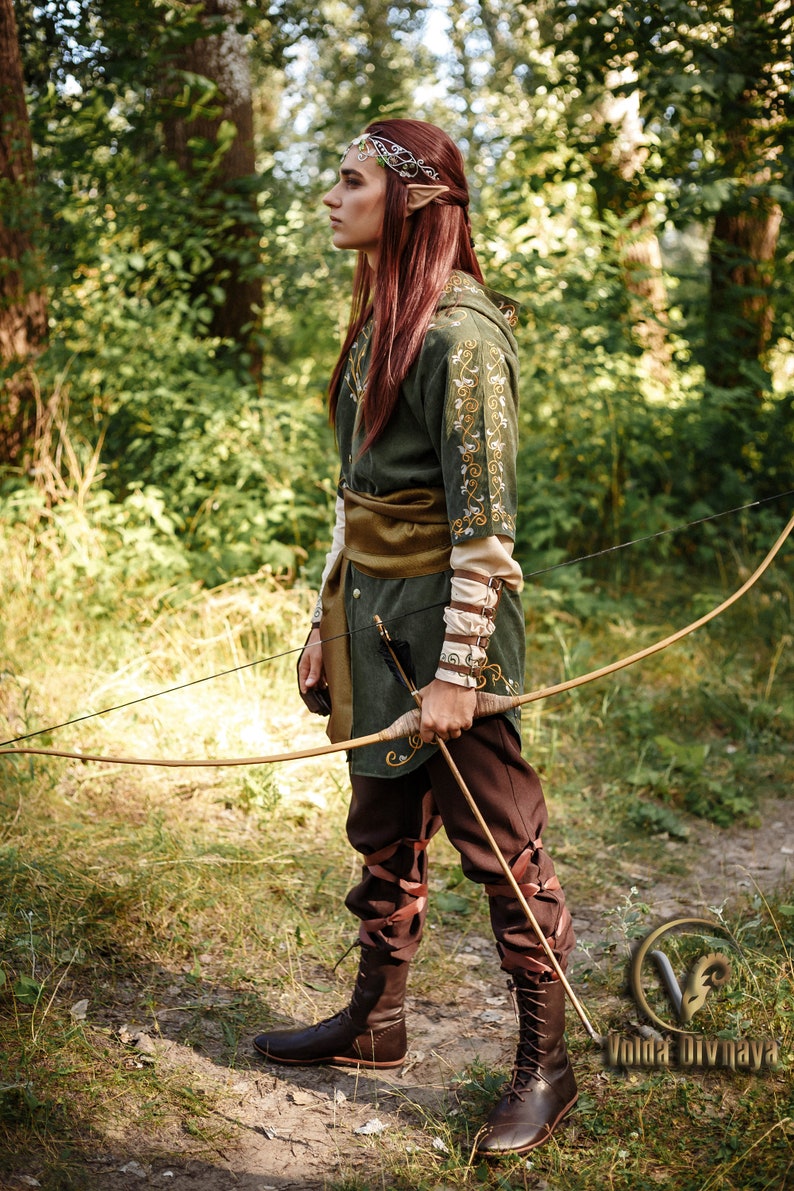 Fantasy costume Elven Archer . Renfaire costume. Elven tunic. LARPG costume . Archers Jerkin . image 2