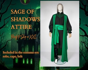 Fantasy costume "Sage of Shadows Attire". Dark Lord fantasy costume.