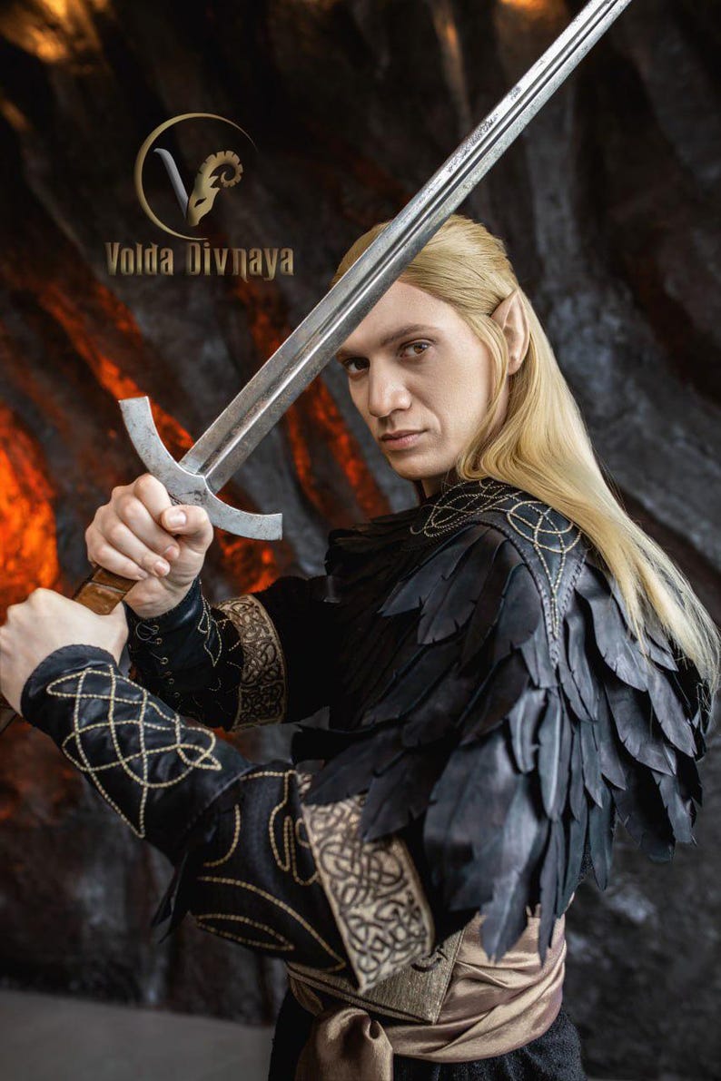 Fallen Elf Fallen Lord Costume | Black Sorcerer Outfit | Dark Elf or Shadow King ...