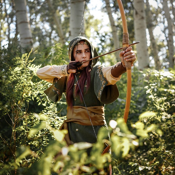 Fantasy costume  - "Elven Archer" . Renfaire  costume. Elven tunic. LARPG costume . Archers Jerkin .