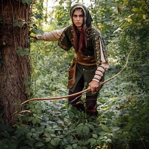 Fantasy costume Elven Archer . Renfaire costume. Elven tunic. LARPG costume . Archers Jerkin . image 10