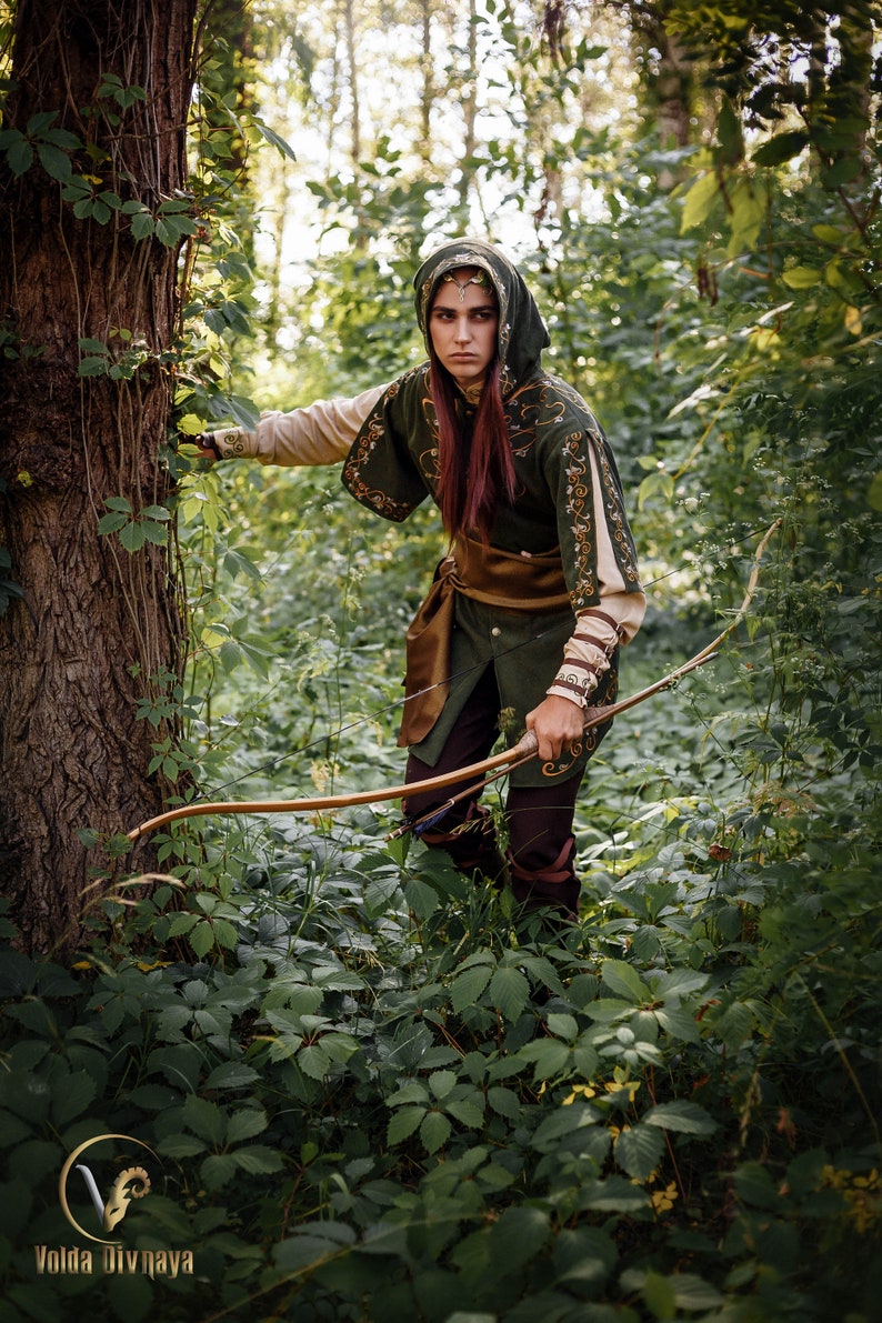 Fantasy costume Elven Archer . Renfaire costume. Elven tunic. LARPG costume . Archers Jerkin . image 10