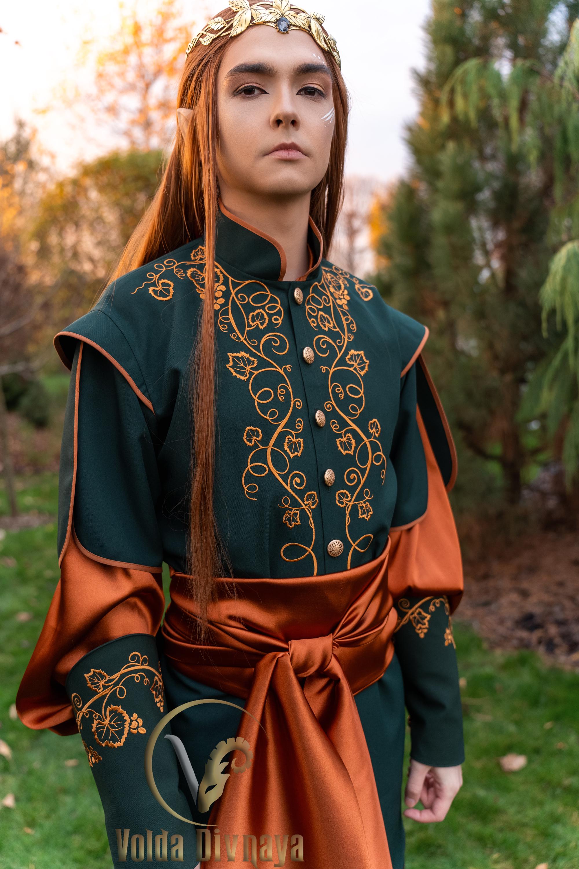 Fantasy Costume. Grape Guardian Elf Outfit. For LARPer, Ren Fairs, Reenactments, Geek Wedding Costumes, Elven Bracers, and Hood. Cosplay
