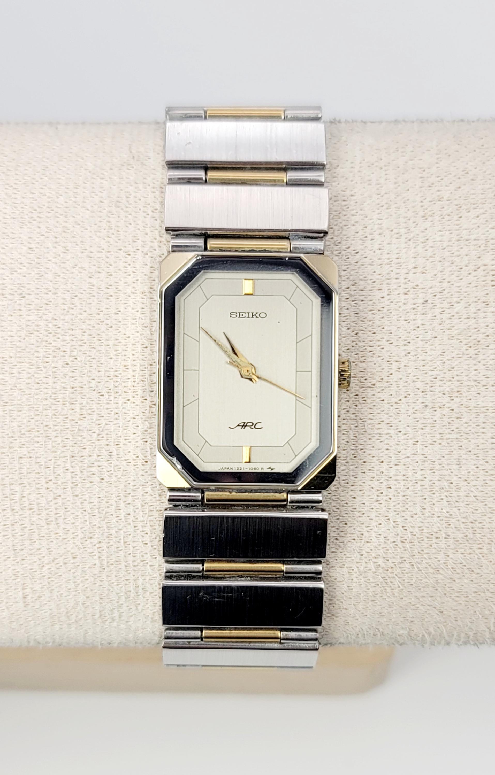 Vintage 1985 Seiko ARC 1221-5800 Tank-style Quartz Watch – Two