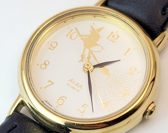 Seiko Solar V110-5A20 Oval Gold-tone Ladies Watch – Purple Dial