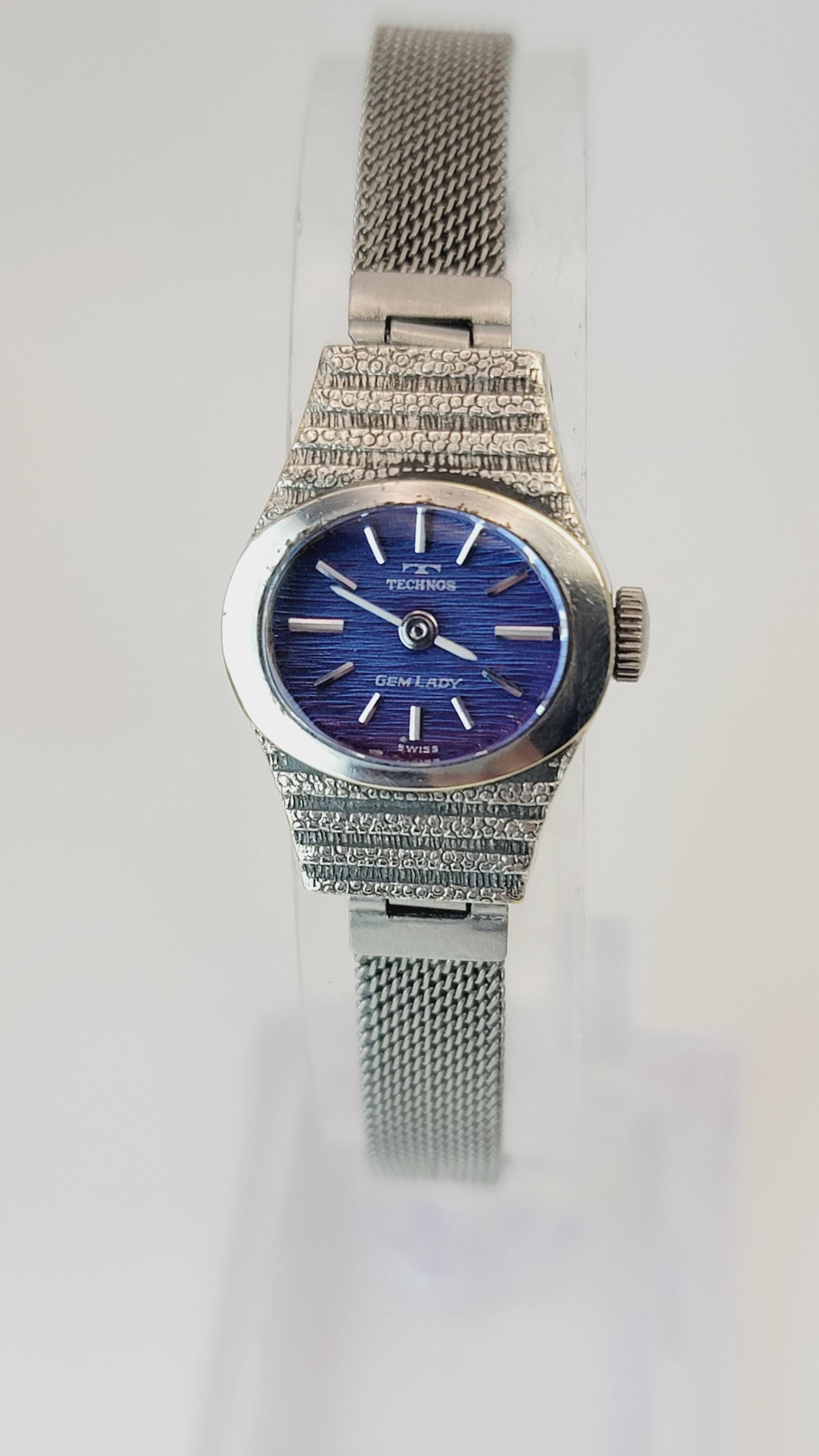 TECHNOS VINTAGE WOMENS WATCH 10kGF, silvertone band Technos Women main image 2