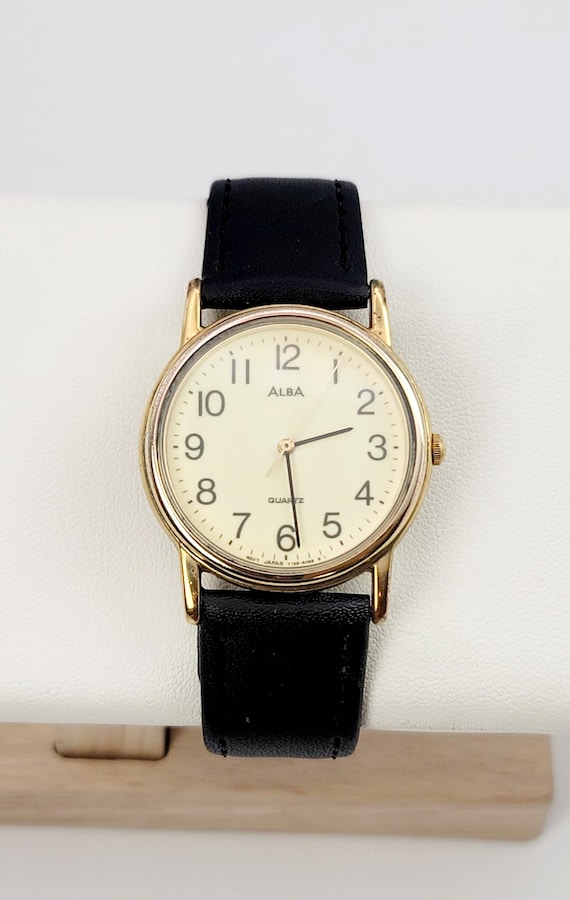 Seiko Alba Y136-6A70 Vintage Gold-tone Watch – White Arabic Dial
