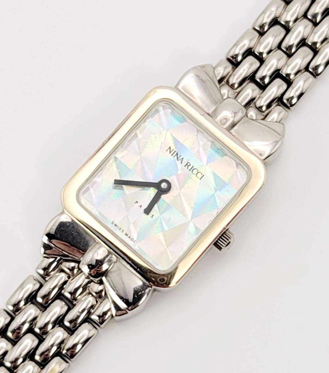 Vintage Nina Ricci D‑950 “Sparkle/Stardust” Dial Swiss Made Silver‑Tone Vintage Nina ricci D‑950 “sparkle/stardust” Dial Swiss Made  main image 2