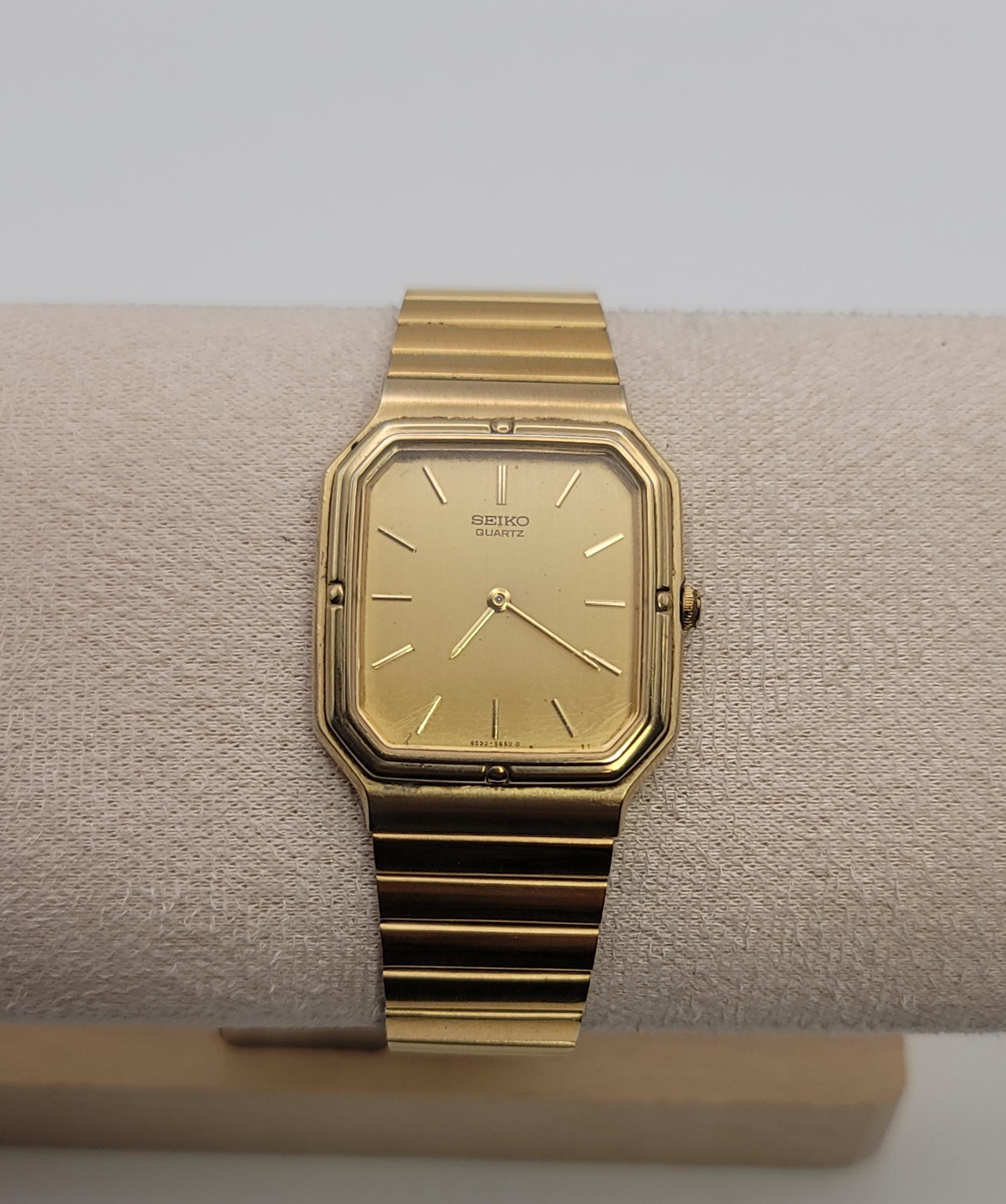 時計 SEIKO QZ 6530-5840 SUWA QUARTZ Seiko Watches Unisex Quartz Dress Tank Watch Ref. 5530-5350