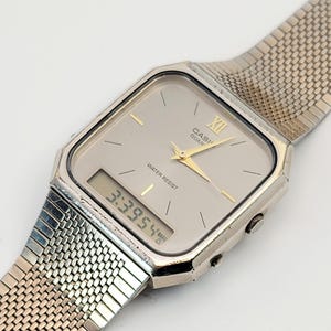 Vintage Casio AQ-431 Ana-Digi tankhorlogemodule 358 JDM Japan roestvrij staal