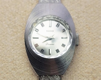 Vintage Rado Durance mechanisch dameshorloge – dameshandmatig opwindbaar zilveren wijzerplaat – loopt goed