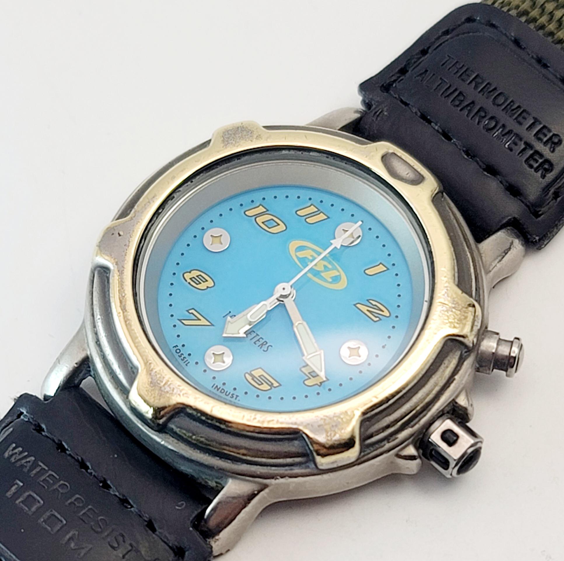 Vintage Fossil Blue Watch - Etsy display picture 1