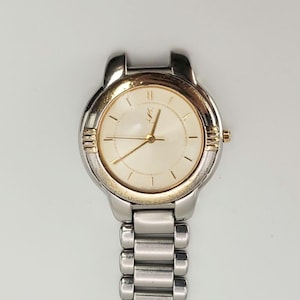Vintage Yves Saint Laurent YSL Two‑Tone Quartz Watch 6031‑G11246 – Head Only