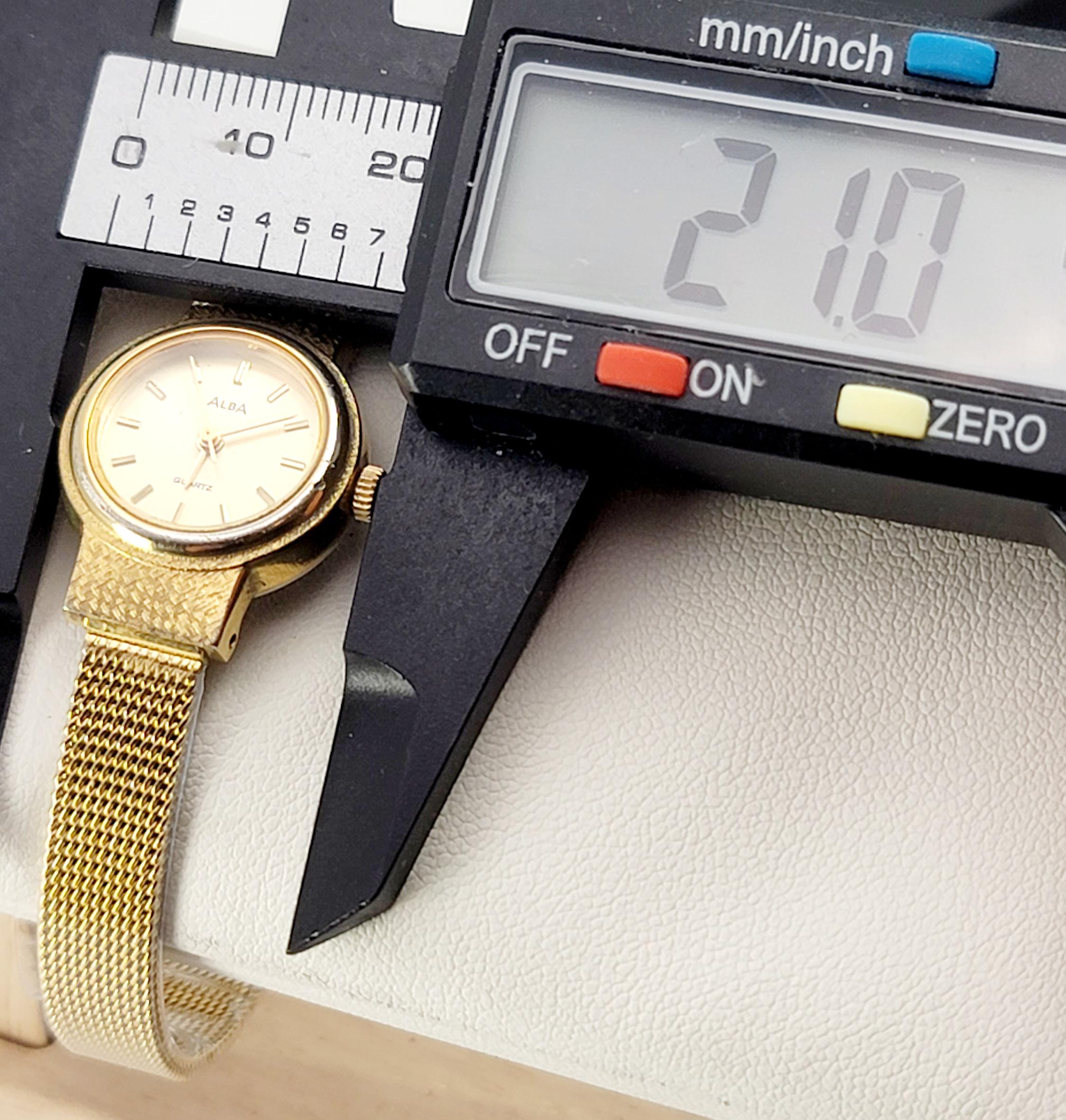 Vintage Seiko ALBA V233-0490 Japan Quartz Women’s Watch – Gold Tone Mesh Band Vintage Seiko ALBA V233-0490 Japan Quartz Women main image 3