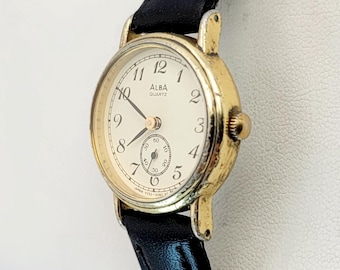 Vintage SEIKO ALBA オーバル型 ゴールド レディース 腕時計 Vintage Seiko Alba V252-0020 Small Seconds Quartz Watch Gold Tone