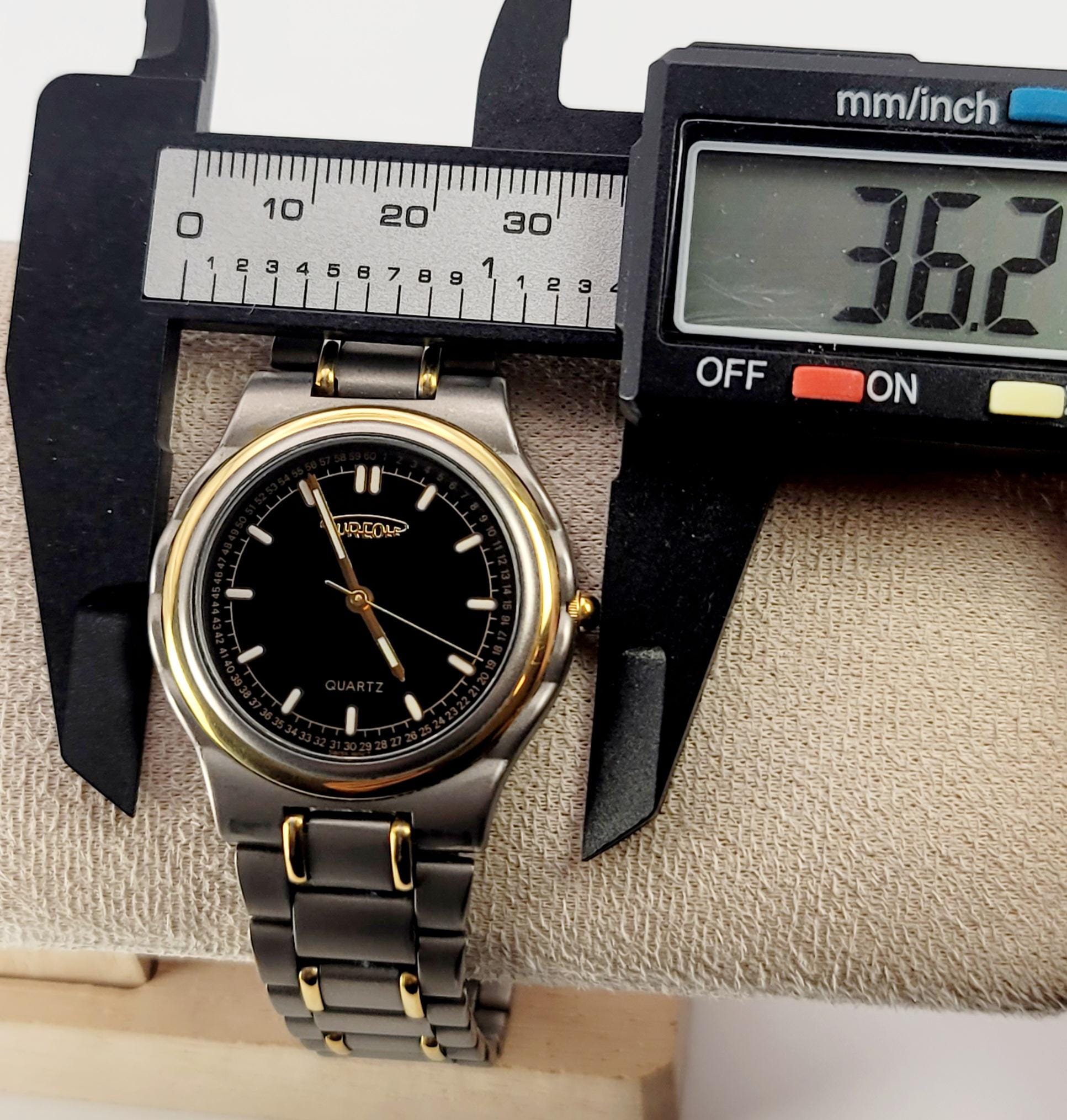 Aureole SW‑350M Titanium Titan Two‑tone Gold Quartz Watch 