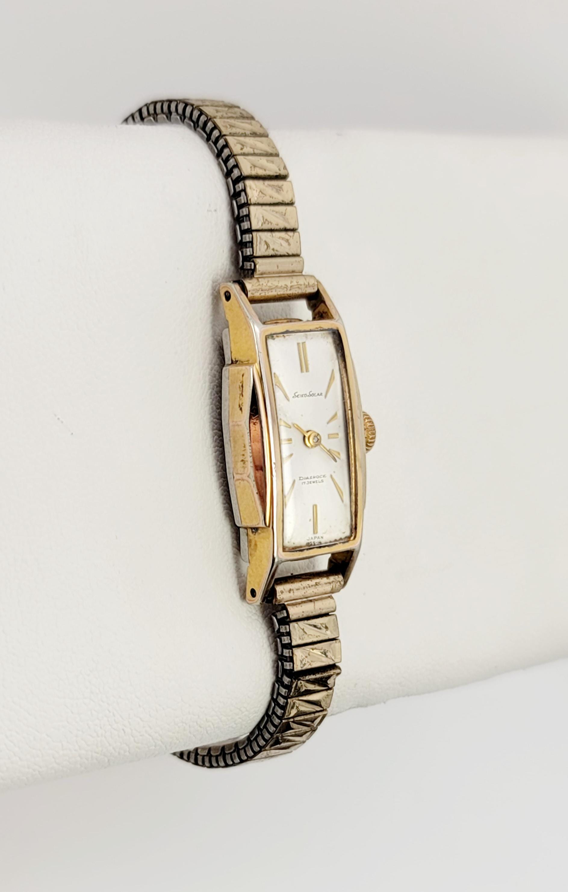 Vintage Seiko Solar Diashock 17-jewel Ladies Watch, 20  display picture 2