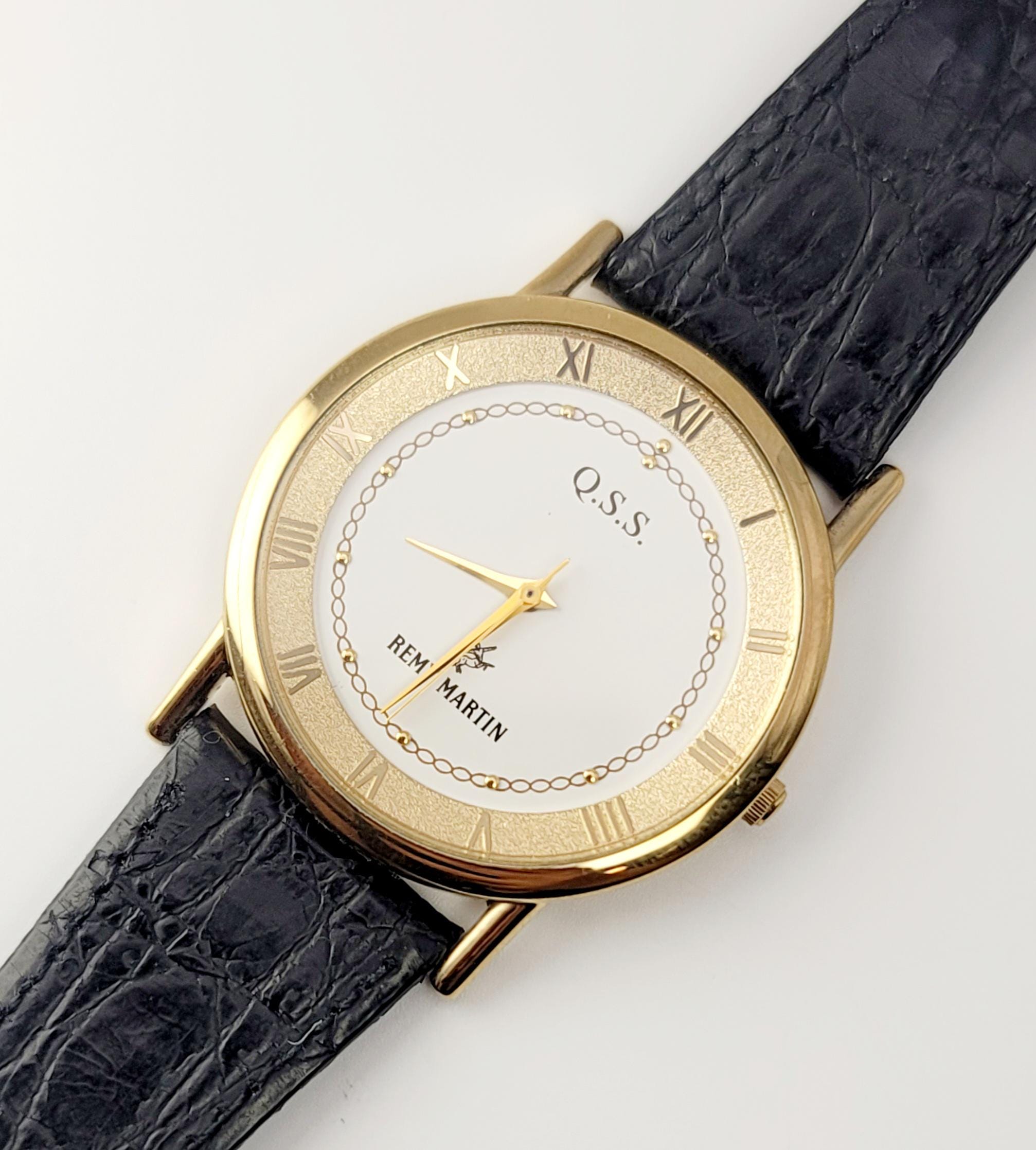Vintage Remy Martin Q.S.S. Quartz Watch Gold Roman Numerals  display picture 1