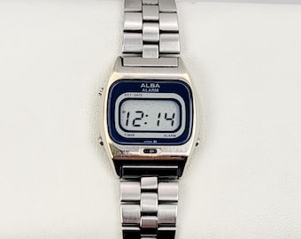 Vintage Seiko ALBA Digital Watch Y476-4060 A0 Retro 1980s LCD Quartz