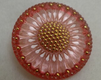 Pink Glass Button | Etsy