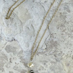 Antique brass tassel necklace