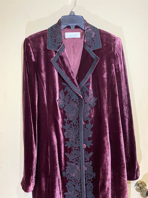 Vintage velvet coat. Purple long coat
