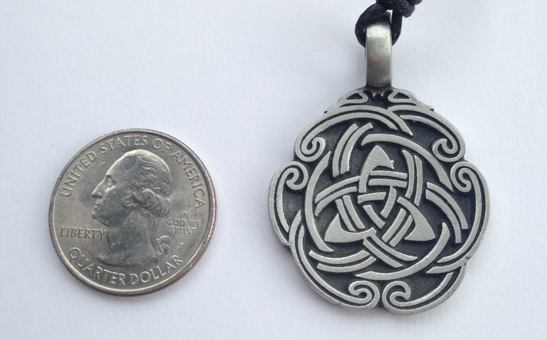 Celtic Druidism pewter pendant with expandable necklace image 2