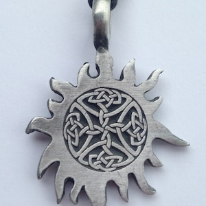 Celtic Druidism pewter pendant with expandable necklace