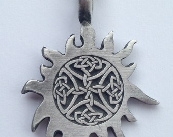 Celtic Druidism pewter pendant with expandable necklace