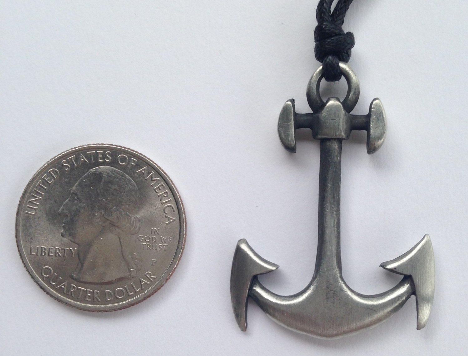 Pirate Anchor Pewter Pendant With Expandable Necklace Etsy