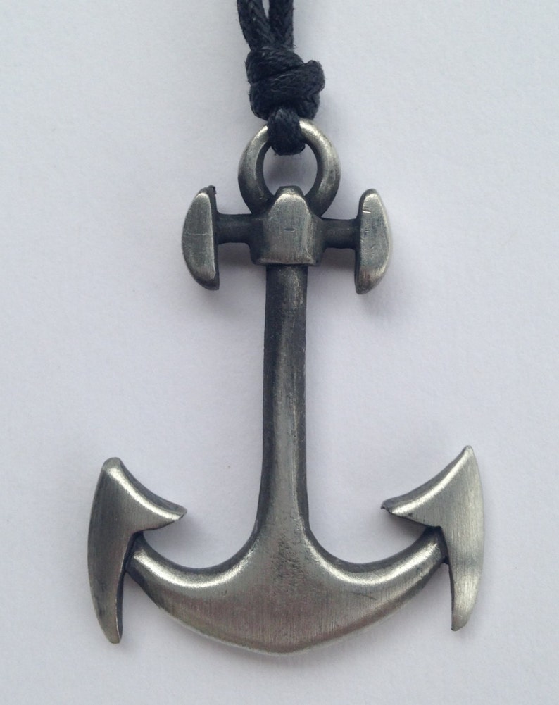 Pirate Anchor Pewter Pendant With Expandable Necklace Etsy