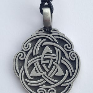 Celtic Druidism pewter pendant with expandable necklace image 1