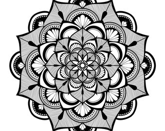 Meditate Radial Symmetry Template: Royalty Free Traceable Pattern Bundle (Jpg, Png, Svg, Pdf)