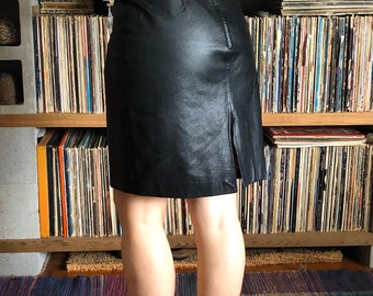 Vintage Leather Pencil Skirt