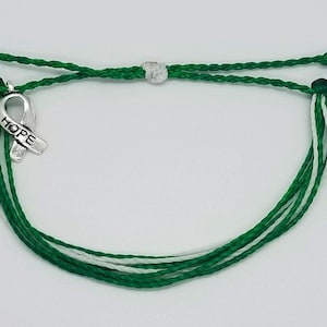 Green Awareness bracelet | kidney liver disease, gastroparesis, cerebral palsy bipolar disorder, organ donation, glaucoma muscular dystrophy