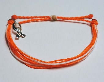 Multiple Sclerosis Awareness Bracelet- ms bracelet, ms awareness, orange bracelet, for a cure, string bracelet, bracelet with a cause