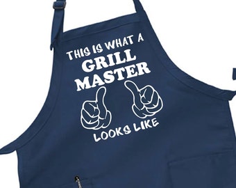 gift apron for him, Christmas gift Apron For Men, grillmaster kitchen apron, mens bbq apron Grill Apron For Men gift, Chef apron for him #A7