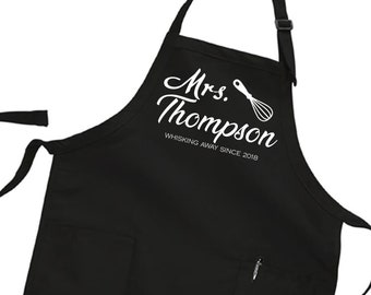 custom apron for women with name, mrs apron, wife gift, Gift for her, apron with personalized name, mom gift, custom apron womens idea A17