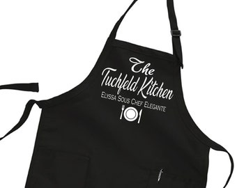 custom kitchen apron for women, chef apron, gift for her, mrs apron, house warming gift idea, wife gift, mom gift, custom name apron A 28