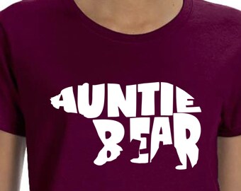 new aunt tshirt, auntie bear tshirt Gift, gift for Sister, Pregnancy Announcement, new aunt gift idea, gift for her, aunt to be shirt (124)