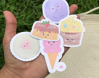 Lindo conjunto de pegatinas de postres