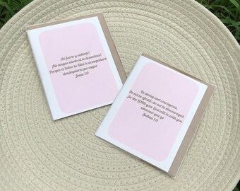 JOSHUA 1:9 / JOSUE 1.9 / tarjetas de felicitación / interior en blanco