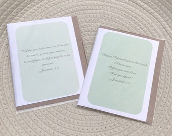 JEREMÍAS 1:5 / JEREMÍAS 1.5 / tarjetas de felicitación / interior en blanco