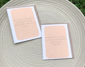 ROMANOS 8:28 / ROMANOS 8.28 / tarjetas de felicitación / interior en blanco