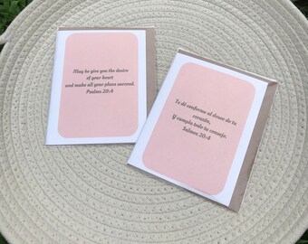 SALMOS 20:4 / SALMOS 20.4 / tarjetas de felicitación / interior en blanco
